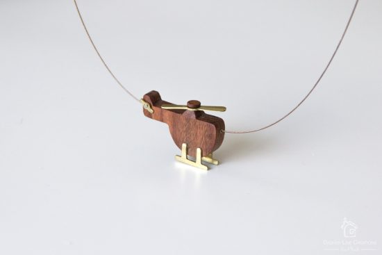 Dashed Line Creations Handmade Tiny Helicopter Necklace